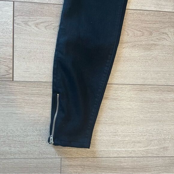 Vineyard Vines Black Coated Denim Zipper Skinny Jeans Size 2 - Picture 2 of 7